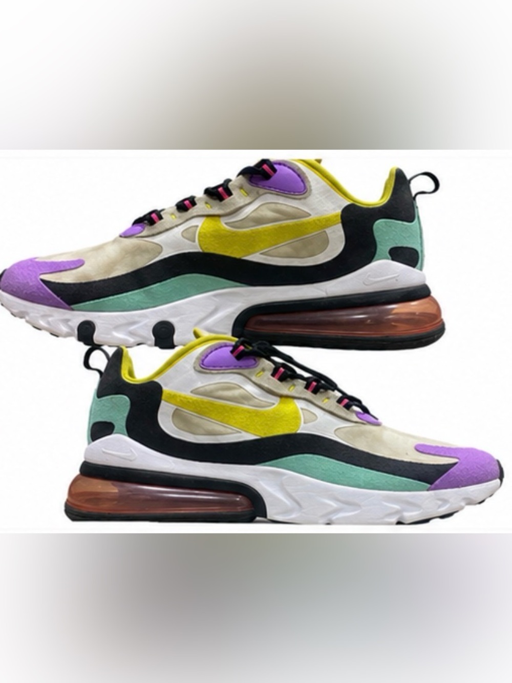 Nike Air Max 270 React Bauhaus AO4971-101 Men’s Size 12 Multicolor Running Shoes